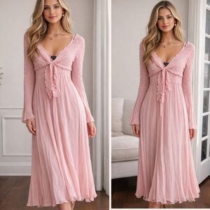 NWT Komarov 2 Piece Midi Dress in Powder Pink Women's Small